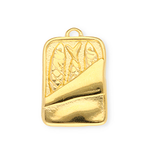 DQ European metal charms canned sardines Gold (Nickelfree)
