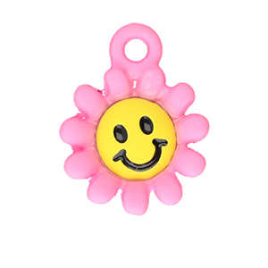Metal charms flower Pink-Yellow