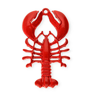 Metal charms lobster Gold-Dark Red