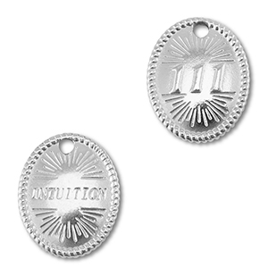 Stainless Steel Charm Angelnumbers 111 Intuition Silver Silver Approx 16X13Mm 22Mm