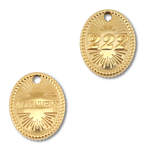 Stainless Steel Charm Angelnumbers 222 Alignment Gold Gold Approx 16X13Mm 22Mm