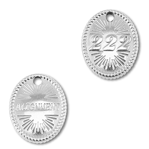 Stainless Steel Charm Angelnumbers 222 Alignment Silver Silver Approx 16X13Mm 22Mm