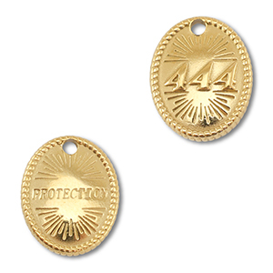 Stainless Steel Charm Angelnumbers 444 Protection Gold Gold Approx 16X13Mm 22Mm