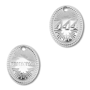 Stainless Steel Charm Angelnumbers 444 Protection Silver Silver Approx 16X13Mm 22Mm
