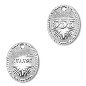 Stainless Steel Charm Angelnumbers 555 Change Silver Silver Approx 16X13Mm 22Mm