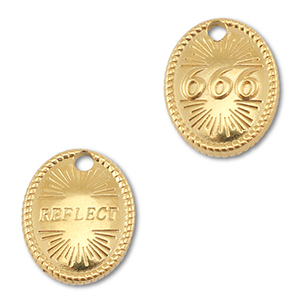 Stainless Steel Charm Angelnumbers 666 Reflect Gold Gold Approx 16X13Mm 22Mm