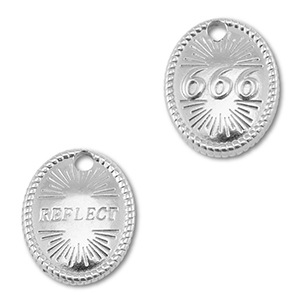 Stainless Steel Charm Angelnumbers 666 Reflect Silver Silver Approx 16X13Mm 22Mm