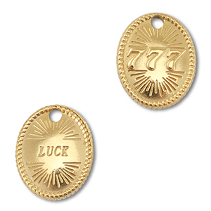 Stainless Steel Charm Angelnumbers 777 Luck Gold Gold Approx 16X13Mm 22Mm