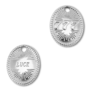 Stainless Steel Charm Angelnumbers 777 Luck Silver Silver Approx 16X13Mm 22Mm