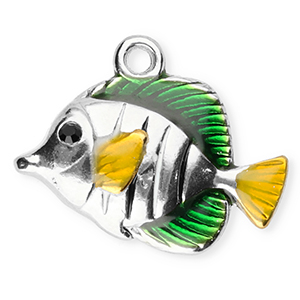 Stainless Steel Charm Enamel Fish Gold Purple Pink Green Gold Purple Pink Green Approx 28X9Mm 17Mm