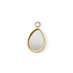Stainless Steel Charm Shell Drop Gold White Natural Colour Gold White Natural Colour Approx 11X6Mm 15Mm