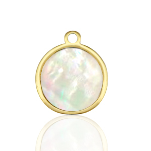 Stainless Steel Charms 12Mm Shell White Natural Colour Gold White Natural Colour Gold Approx 14X12Mm 15Mm