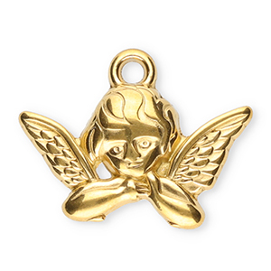 Stainless Steel Charms Angel Gold Gold Approx 15X20Mm 19Mm