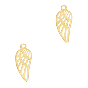 Stainless Steel Charms Angel Wing Gold Gold Approx 14X6Mm 14Mm