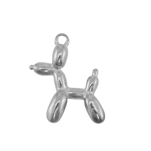 Stainless Steel Charms Balloon Dog Silver Silver Approx 19X14Mm 15Mm