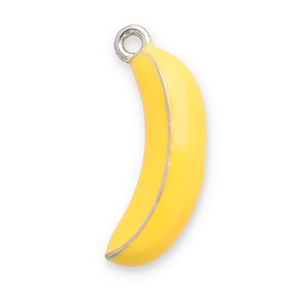 Stainless Steel Charms Banana Silver Black Silver Black Approx 19X8Mm 12Mm