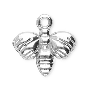 Stainless Steel Charms Bee Silver Silver Approx 11X11Mm 13Mm