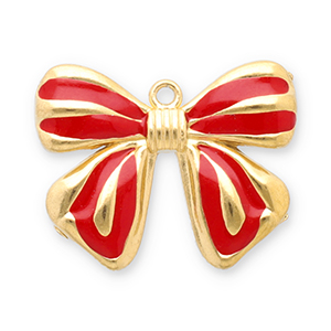 Stainless Steel Charms Bow Gold Red Gold Red Approx 195X245Mm 15Mm