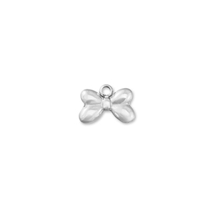 Stainless Steel Charms Bow Silver Silver Approx 10X7Mm 1Mm