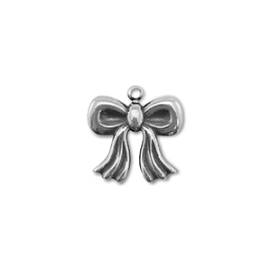 Stainless Steel Charms Bow Silver Silver Approx 15X16Mm 12Mm