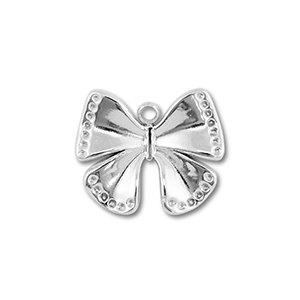 Stainless Steel Charms Butterfly Silver Silver Approx 17X19Mm 2Mm