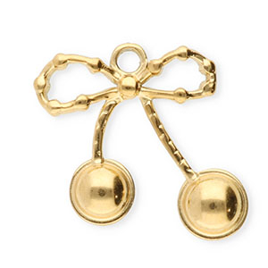 Stainless Steel Charms Cherries Gold Gold Approx 175X175Mm 18Mm