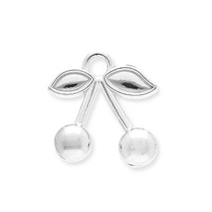 Stainless Steel Charms Cherries Silver Silver Approx 15X145Mm 22Mm