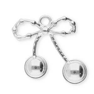 Stainless Steel Charms Cherries Silver Silver Approx 175X175Mm 18Mm