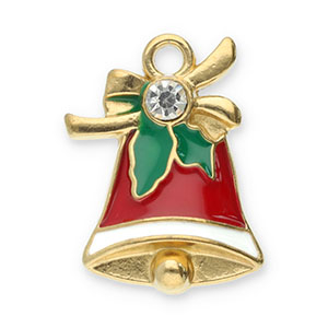 Stainless Steel Charms Christmas Bell Gold Red Green White Gold Red Green White Approx 185X14Mm 19Mm