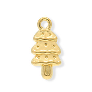 Stainless Steel Charms Christmas Tree Gold Gold Approx 195X95Mm 19Mm