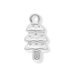 Stainless Steel Charms Christmas Tree Silver Silver Approx 195X95Mm 19Mm