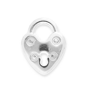 Stainless Steel Charms Clasp Heart Silver Silver Approx 195X155Mm 55Mm