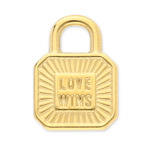 Stainless Steel Charms Clasp Love Wins Gold Gold Approx 15X11Mm 36 4Mm