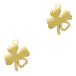Stainless Steel Charms Clover Gold Gold Approx 13X10Mm 12Mm