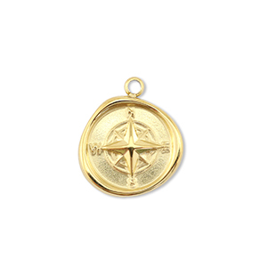 Stainless Steel Charms Compass Gold Gold Approx 15X17Mm 19Mm