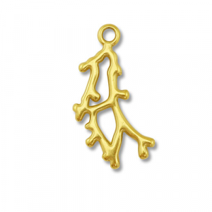 Stainless Steel Charms Coral Gold Gold Approx 21X10Mm 17Mm