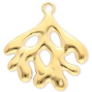 Stainless Steel Charms Coral Gold Gold Approx 225X21Mm 19Mm