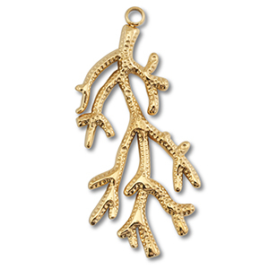 Stainless Steel Charms Coral Gold Gold Approx 48X22Mm 27Mm