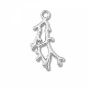 Stainless Steel Charms Coral Silver Silver Approx 21X10Mm 17Mm