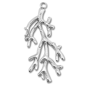 Stainless Steel Charms Coral Silver Silver Approx 48X22Mm 27Mm