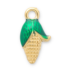 Stainless Steel Charms Corn On The Cob Gold Green Gold Green Approx 15X85Mm 21Mm