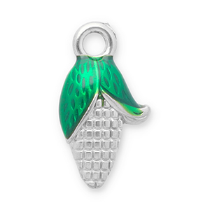 Stainless Steel Charms Corn On The Cob Silver Green Silver Green Approx 15X85Mm 21Mm