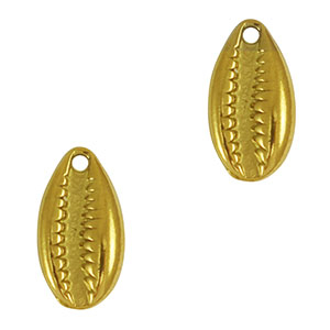 Stainless Steel Charms Cowrie Gold Gold Approx 14X8Mm 12Mm