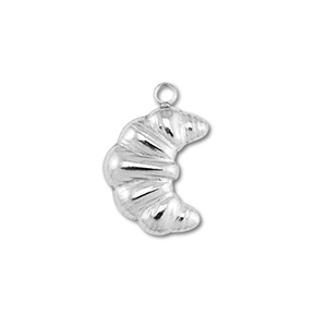 Stainless Steel Charms Croissant Silver Silver Approx 18X12Mm 2Mm
