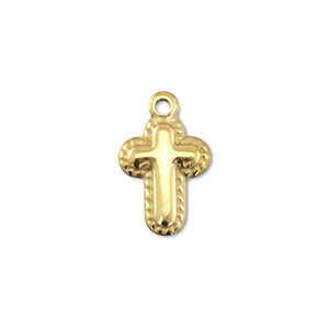 Stainless Steel Charms Cross Gold Gold Approx 13X21Mm 2Mm