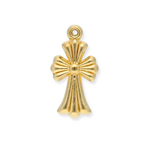 Stainless Steel Charms Cross Gold Gold Approx 14X7Mm 1Mm