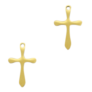 Stainless Steel Charms Cross Gold Gold Approx 18X11Mm 14Mm