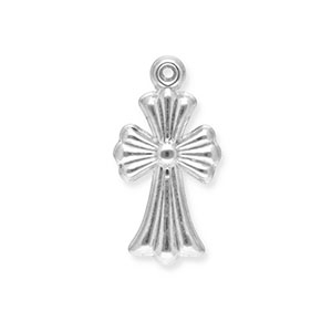 Stainless Steel Charms Cross Silver Silver Approx 14X7Mm 1Mm