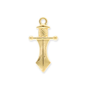 Stainless Steel Charms Dagger Gold Gold Approx 215X115Mm 16Mm