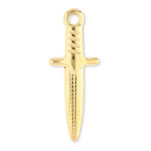 Stainless Steel Charms Dagger Gold Gold Approx 24X9Mm 19Mm
